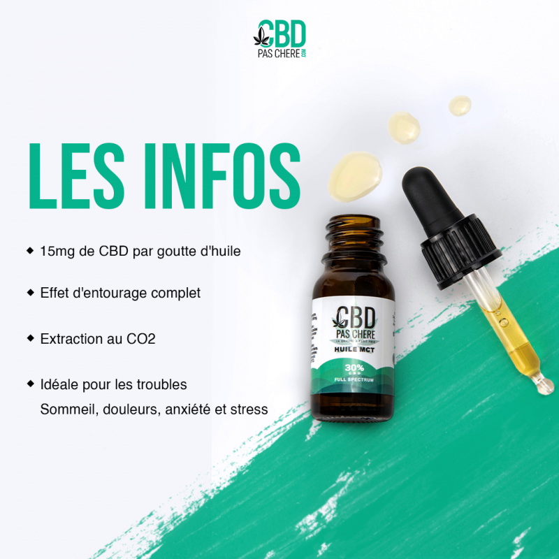 Huile CBD pas cher : Huile Cbdpaschere 30% Full Spectrum