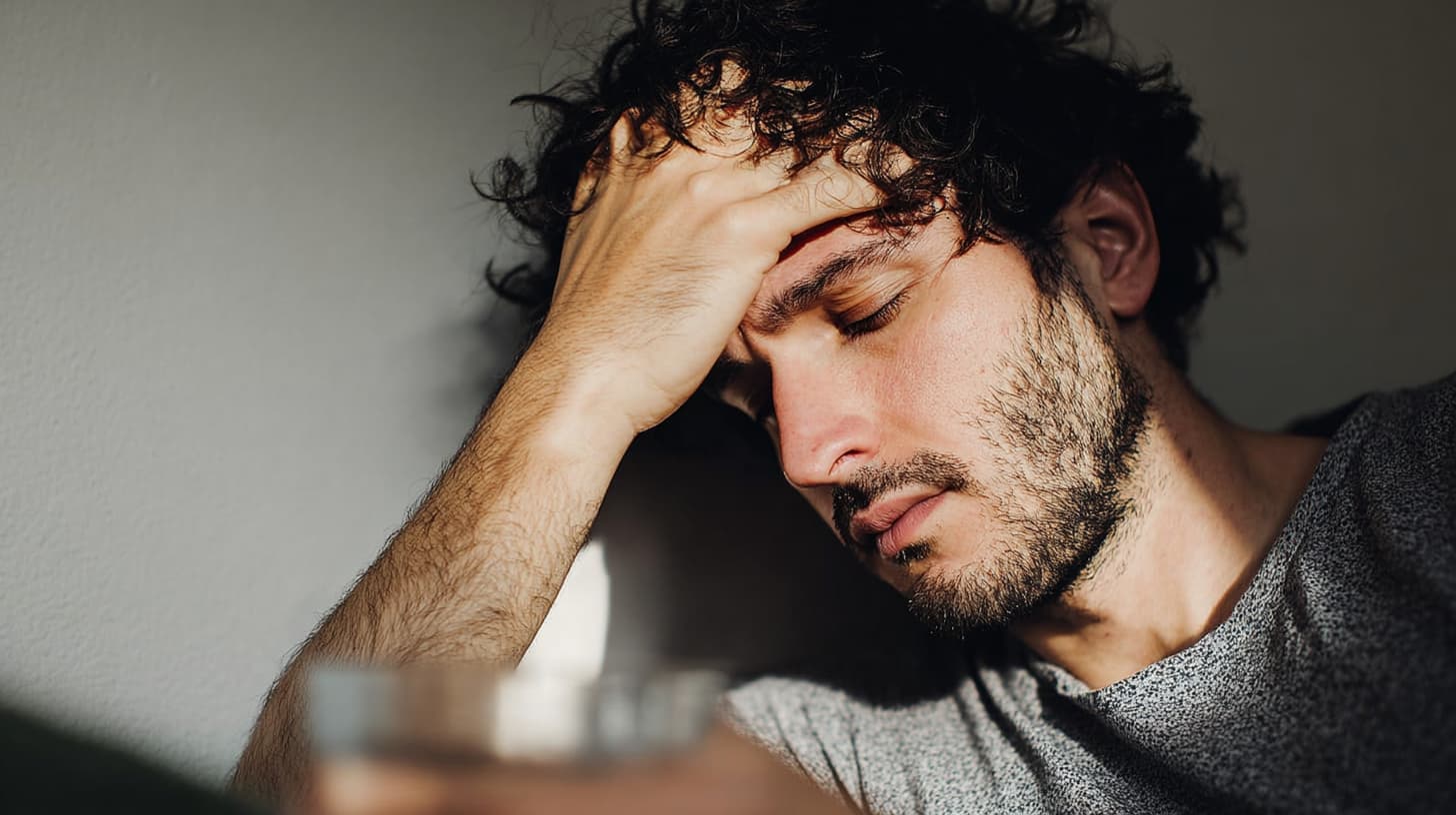 homme souffrant de maux de tête